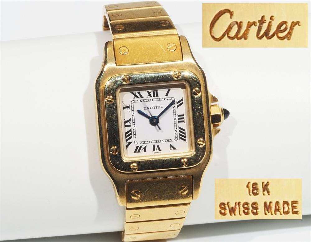 Original Armbanduhr CARTIER SANTOS - mittlere Größe.