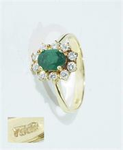 Smaragd-Diamant Ring.