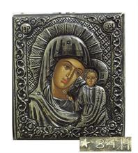 Ikone mit der Gottesmutter von Kasan mit Oklad.