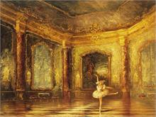 Balletttänzerin in Rokokosaal.