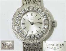 LONGINES Damen-Armbanduhr, Uhr und Ansatzband 750er Weißgold