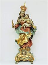 Madonna mit Kind. 19. Jahrhundert. Innsbrucker Madonna, der Stil der Ausarbeitung weist ins 18. Jahrhundert.