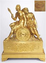 Große Figurenpendule mit Darstellung von Apollon und Artemis.