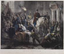 Louis Napoleon. Ritt in der Nacht des 2ten December 1851 (Staatsstreich) durch die Barricaden von Paris.