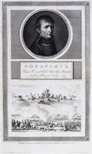 Napoleon als Premier Consul mit der Schlacht von Marengo.