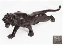 Schreitender Tiger,  Bronze,