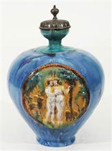 Fayence/Keramik-Krug mit Darstellung des Sündenfalls  "Adam und Eva".