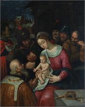 Anbetung der Jesuskindes durch die Heiligen Drei Könige. Niederlande, 16. Jahrhundert