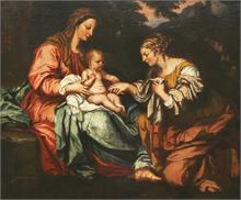 Mystische Vermählung der Heiligen Katharina. Italien 17. Jahrhundert.