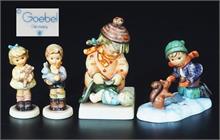 Sammlerauflösung  "Goebel-Figuren", insgesamt vier Stück, alle farbig staffiert.
