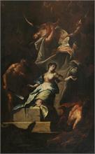 Barockgemälde "Das Martyrium einer Heiligen",   18. Jahrhundert