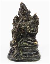 Kleine Bronzestatue Syamatara - oder besser bekannt als "Grüne Tara".
