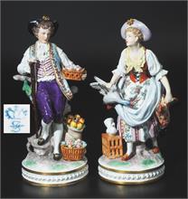 Paar große Porzellanfiguren, SITZENDORF/Thüringen.