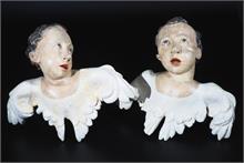 Paar geflügelte Engelköpfe, 18. Jahrhundert.