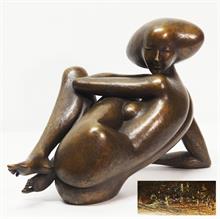 Erotische Bonze- Figur des CAPELLINIE, Sergio. 1942 Bolona, zeitgenössischer italienischer Bildhauer