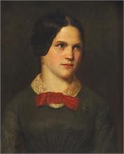 Porträt einer jungen Frau des Spätbiedermeiers.