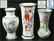 Drei verschiedene Vasen, deutscher Manufakturen.