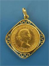 Goldmünzen-Anhänger Königin Elisabeth II. 