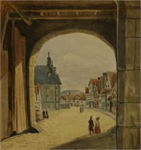 Blick auf den Marktplatz  um 1840.