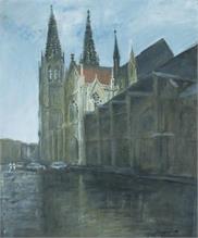 Taidakov, Nikolai. 1954 Novosibirsk - München. Blick auf den Dom von Regensburg. 