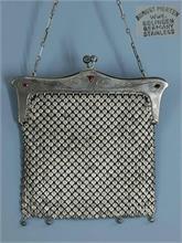 Geflecht-Handtasche.  800er Silber. 