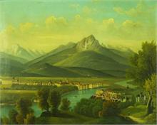 Blick auf Innsbruck und Zugspitze.  wohl um 1900/1920