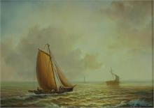 ELmar, H.  Segelschiffe mit Personenstaffage auf hoher See.