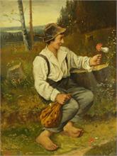 Anetsberger. Hans. 1870 - 1942. . Junger Pilzsammler.