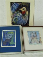 Konvolut.  Drucke nach  Feininger, Chagall 