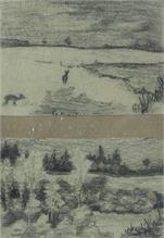 MURAWJOFF,  Wladimir Leonidovich, Graf. 1861 - 1940.  Rehe in winterlicher Landschaft. 