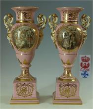 Paar dekorative Amphoren-Vasen. 20. Jahrhundert. 