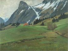 DELCROIX,  Friedrich. 1864 - 1918. Landschaft bei Tegernsee. 