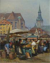NITSCHKE, Detlef, (1935).  Münchener Viktualienmarkt. 