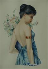 Damen-Rücken-Porträt. 