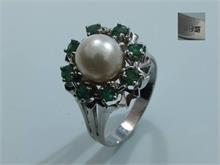 Perlen-Smaragd-Ring. 