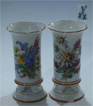 Biedermeier-Vasen Paar. MEISSEN. 