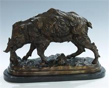 Bronzeplastik Wildschwein.   20. Jh.  