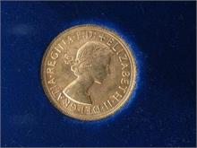 Goldmünze 1 Pfund  Elisabeth II von 1966. 