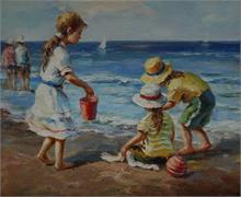 Kinder am Strand. 