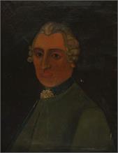 Herren-Porträt mit Allonge-Perücke. 