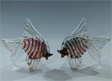 Paar Murano Klarglasfische. 