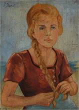 Porträt einer jungen blonden Frau.  