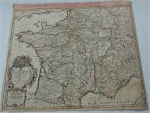 Alte Landkarte. Frankreich 