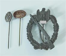 Infanterie  Sturmabzeichen  in Silber mit Miniatur.