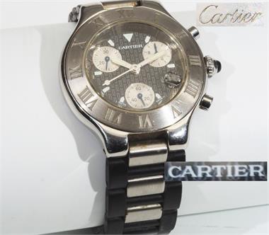Herrenarmbanduhr/Unisex "Cartier must 21 Chronograph".