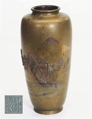 Japanische Bronze-Vase, wohl Meiji-Zeit.