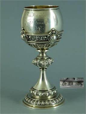 Pokal. Historismus  um 1880. 800er Silber. 