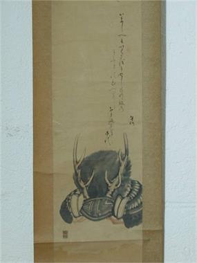 Japanisches Rollbild. 17./18. Jahrhundert. 