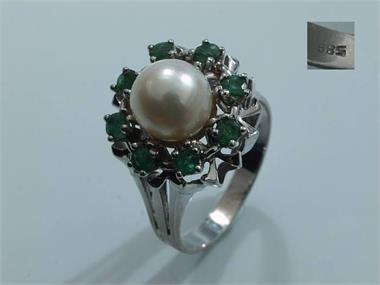 Perlen-Smaragd-Ring. 